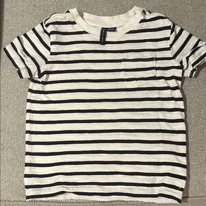 Janie and Jack Striped Kids T-Shirt - Navy and White